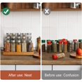 thumbnail image 3 of Countertop Spice Rack with 16 Glass Spice Jars, 3-Tier Bamboo Space Saver Step Shelf Countertop For Kitchen Cabinet Pantry, Printed Spice Labels, Chalk rd and Funnel Included, 3 of 7