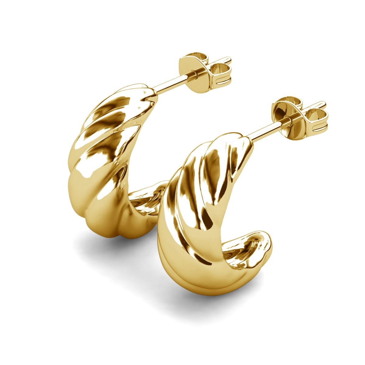 Cate & Chloe Lakelynn 18k Yellow Gold Plated Twisted Hoop Earrings for Women