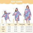 thumbnail image 3 of Wearable Blanket with Sleeves and Pocket Oversized Hooded Sweatshirt 3-14 YR Watercolor Powder Blue Pattern M, 3 of 7