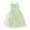 Light Green, variant on Girls Daisy Mesh Dress Mid-Length Sleeveless Square Neck Toddler Tied Strap Layered Tulle Summer Beach Outfits