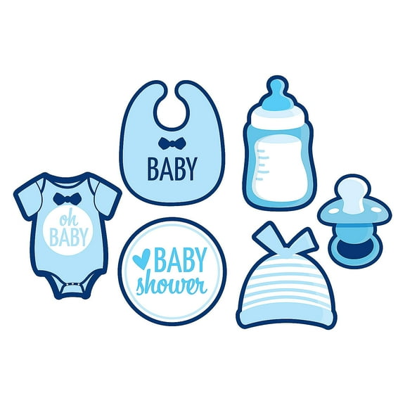 Blue Baby Shower Cutouts - 6 pieces