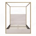 thumbnail image 2 of Gold Canopy Frame Bed by Restonic - Plush Velvet & Durable Metal, 2 of 10