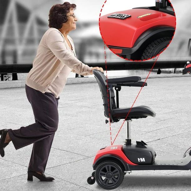 Ruddy ved siden af Parat 4 Wheel Compact Mobility Scooter for Adults & Seniors, Outdoor Travel  Electric Scooter with Control Panel, 265lbs, Red - Walmart.com