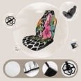 thumbnail image 3 of Floral Pattern Black White Background Car Seat Covers Front Seats Universal Fit for Cars SUV Truck Auto Interior Accessories, 3 of 3