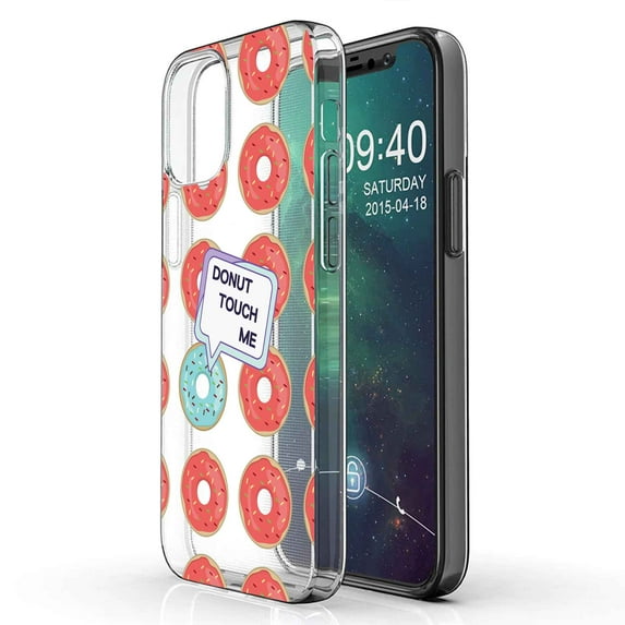 TalkingCase Slim Phone Case Compatible for Apple iPhone 12, 12 Pro, Don't Touch Donut Print, Lightweight,Flexible,Soft, USA