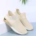 thumbnail image 4 of YOUYEDIAN Orthopedic Casual Shoes for Women Arch Support Sneakers Wide Width Non Slip Slip on Server Shoes Knitted Mesh Stretch Comfortable 2026 Orthopedic Shoes (Khaki), 4 of 5