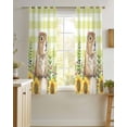 thumbnail image 4 of Groundhog Day Sheer Curtains 45 Inch Length 2 Panels Set for Living Room/Bedroom, Yellow Plaid Sunflower Spring Floral Kitchen Curtains Grommet Semi-Sheer Curtains Drapes Window Treatments 42"x45"x2, 4 of 7