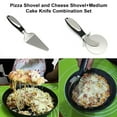 thumbnail image 4 of Pizza Cutter and Spatula Set, Stainless Steel Rotary Cutter with Ergonomic Handle for Effortless Lattice Crusts, Ideal for Homemade Pies, Cookies, and Commercial Baking Kitchens,Vsgery, 4 of 5