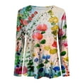 thumbnail image 5 of Babysbule Tops for Women Women's Print Long Sleeve Tops Loose Blouse Casual O-Neck Tee Shirts Tunic, 5 of 5