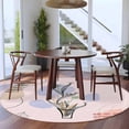 thumbnail image 3 of Round Area Rug 5ft Abstract Plant Mid Century Boho Style Area Rugs Washable Low Pile Floor Carpet for Bedroom, Morandi Color Abstract Geometric Non Slip Soft Rugs for Living Room Entryway Dining Room, 3 of 9