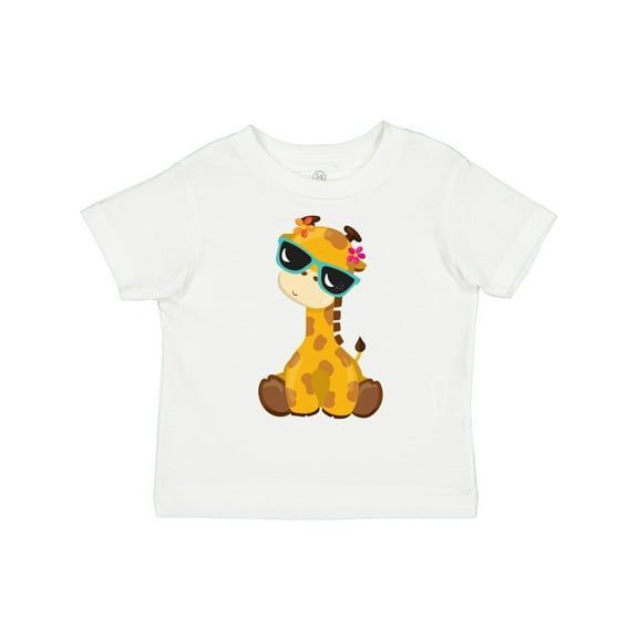 Inktastic Cute Giraffe, Giraffe with Sunglasses, Cute Animal Boys or Girls Toddler T-Shirt