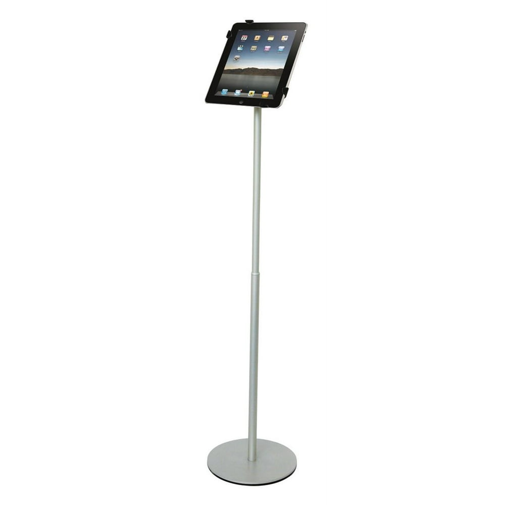 iPad Floor Stand, 43.5"h Adjustable Height Tablet Kiosk with
