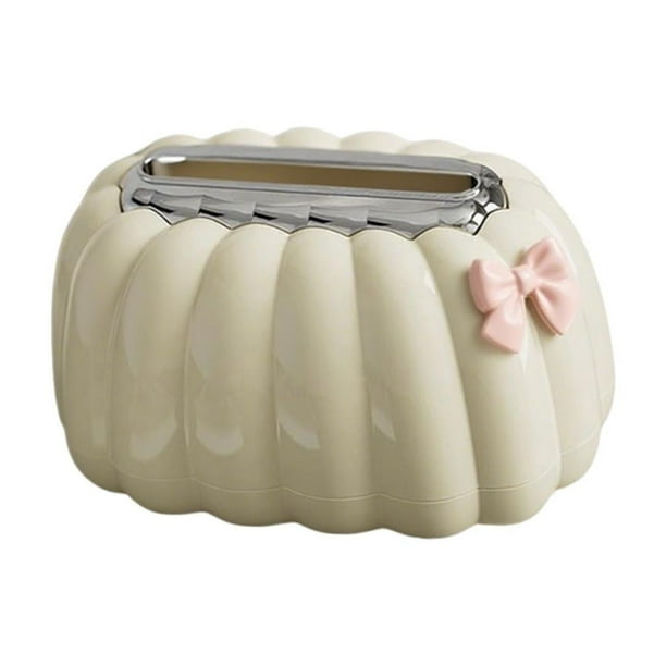 Dispensador de servilletas con funda para caja de pañuelos, adornos, organizador, diseño novedoso y moderno. Blanco