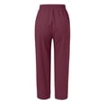 thumbnail image 5 of SNKSDGM Women's Plus Women's Pants for Work Tall Work Pants Women Straight Leg Stretch Women Fashion Print Casual Pocket Wide Leg Pants Elastic Waist Loose Ankle Length Trousers, 5 of 5