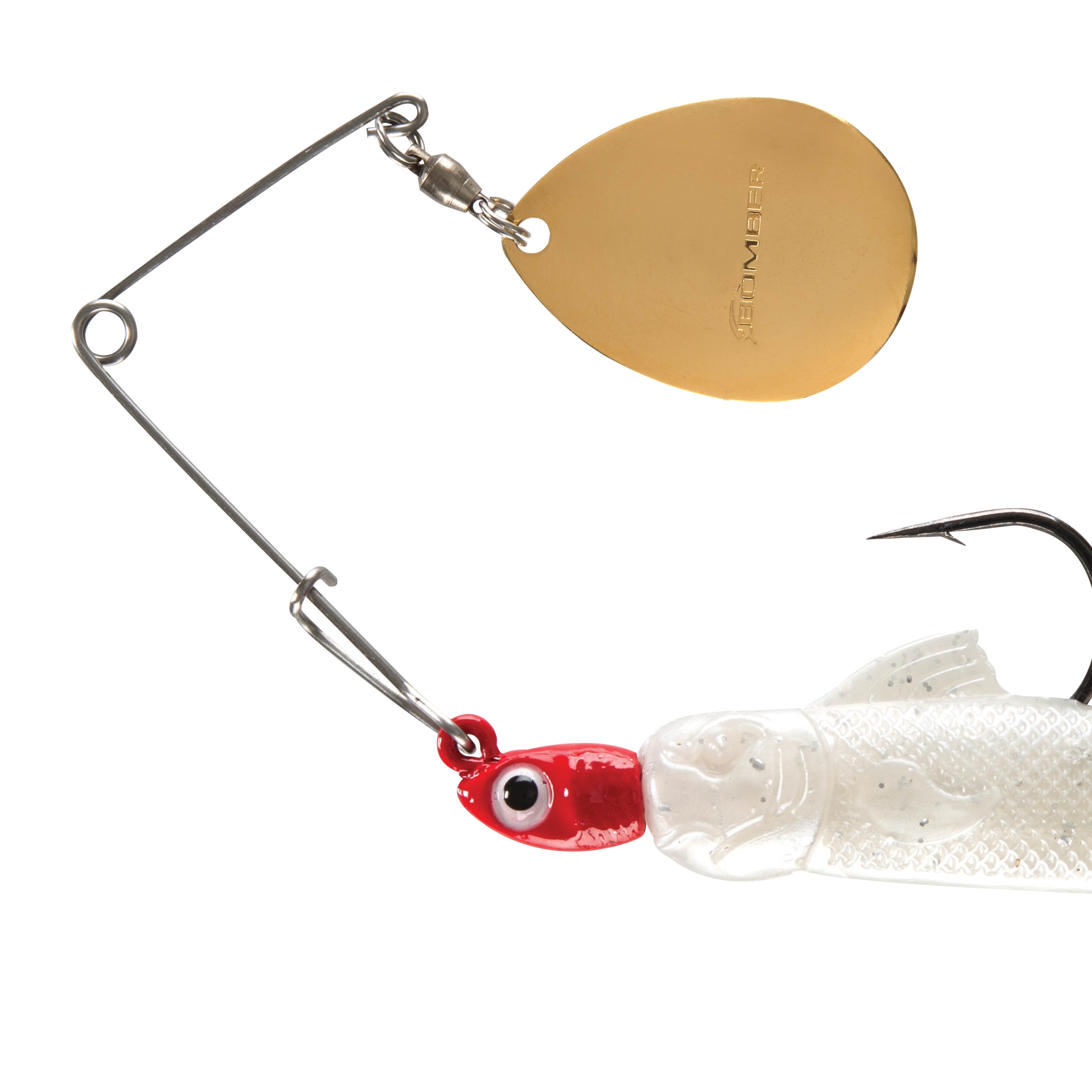 Bomber Drumbeater Spinnerbait Red Pearl Silver Flash 1/4 oz.