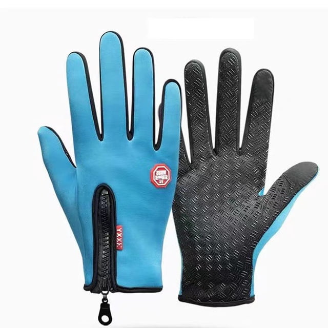 Guantes de invierno con forro polar, impermeables, con cremallera, para montar a caballo, pantalla táctil, para exteriores, montañismo, ciclismo, conducción, cálidos, antideslizantes, a prueba de