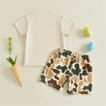 thumbnail image 4 of Kaprioy Baby Boy Easter Outfits Toddler Boys Summer Clothes Boys Cotton Outfit Cute Bunny & Carrot Print Short Sleeve T-Shirt with Elastic Waist Shorts Set, 4 of 5