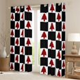 thumbnail image 2 of Feelyou Red Christmas Tree Black Out Curtains, Square Plaid Buffalo Curtains Pack of 2 (42x63 Each), Teens Boys Girls Kids Bedroom Curtains, Blackout Curtains Home Decor, 2 of 6