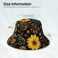 thumbnail image 4 of Daiia Sunflowers Leaves Pattern Bucket Hat - Trendy Cotton Sun Hat for Beach, Golf, Fishing - Fun Outdoor Vacation Boonie for Men and Women, 4 of 9