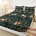 thumbnail image 4 of Erosebridal Vintage Floral Queen Sheet Sets, Wild Horse Squirrel Moose Bed Set, 4 Pieces, 1 Flat Sheet 1 Fitted Sheet and 2 Pillowcases, 4 of 5