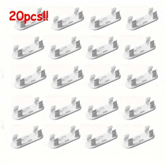 20pcs Adhesive Clear Cable Management Clips - Organizers for TV, PC, Ethernet, Under Desk & Wall - Home & Office