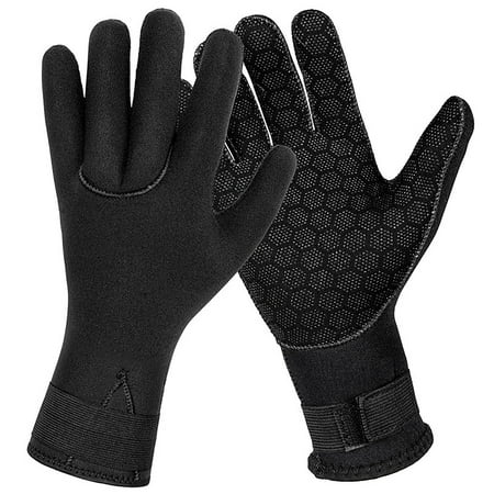 PRINxy Unisex 3mm Scratch-Proof Non-Slip Neoprene Water Sports Gloves Warm Flexible Gear For Diving Snorkeling Fishing Surfing Black