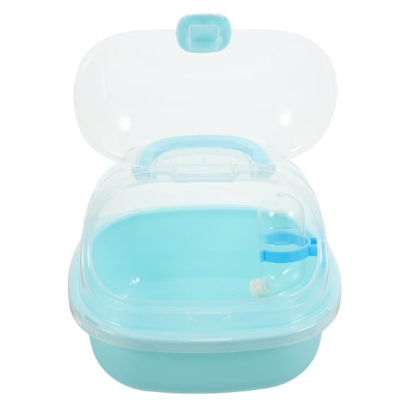 Sky-blue Small Pet Travel Cage for Guinea Pig and Hamster with Transparent PP Material Creative