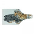 thumbnail image 1 of Yorkie Cutting Board, Terrier with Bow on Head Colored Sketch Speckled Dog Lifelike Beast Yorkie, Decorative Tempered Glass Cutting and Serving Board, Wine Bottle Shape, Grey Apricot, by Ambesonne, 1 of 1