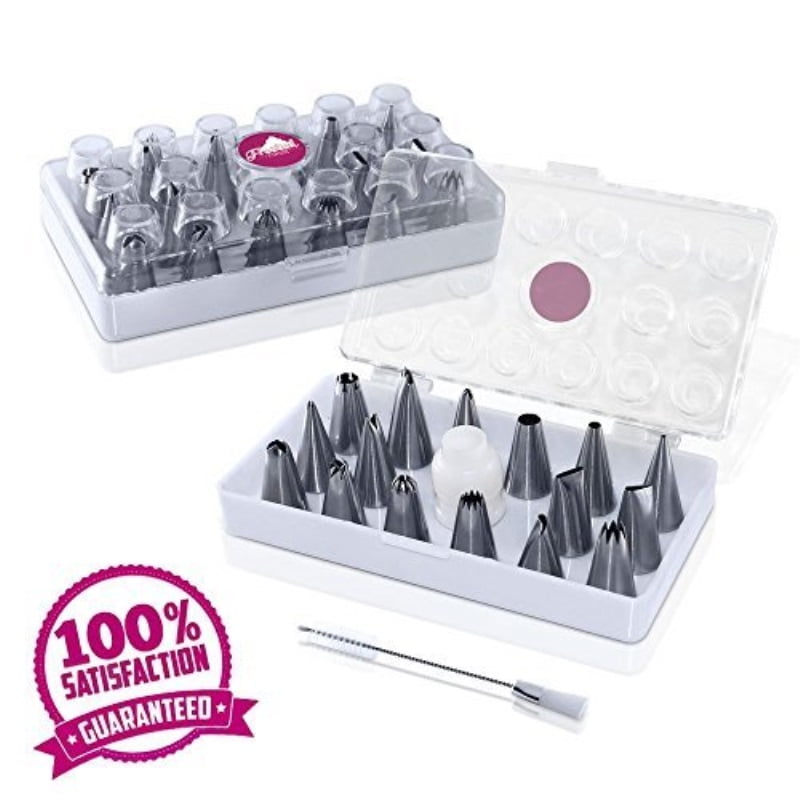 Professional 18Piece Cake Decorating Tip Set By Frosted Finish?? Includes 16 Most Popular