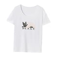 thumbnail image 3 of Camiseta para mujer de verano clásica de moda básica para ir de compras, uso diario, vacaciones, 3 of 7