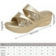thumbnail image 2 of Sandalias de cuña de tacón grueso, verano, playa, caminar, punta abierta, diseño, zapatilla de cuña, dorado, talla 42 1 par seitruly AP1213-17, 2 of 7