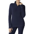 thumbnail image 3 of ClimateRight by Cuddl Duds Stretch Fleece Women's Long Sleeve Mock with Half Zip Base Layer Top, Sizes XS to 4X, 3 of 3