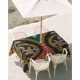 thumbnail image 3 of 60x102 Inch Outdoor Tablecloth with Umbrella Hole Zipper Rectangle Polynesia Texture Rectangular Tablecloths Outside Waterproof Traditional Tribe Sea Turtle Abstract Art Patio Table Cover for Picnic, 3 of 8