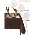 thumbnail image 2 of Brown Flowers Table Cloth, Waterproof Tablecloth for Square Tables, Japanese Abstract Floral Plants Simple Art Reusable Washable Fabric Table Cover for Restaurant Kitchen Dining Tables 54"x54", 2 of 9
