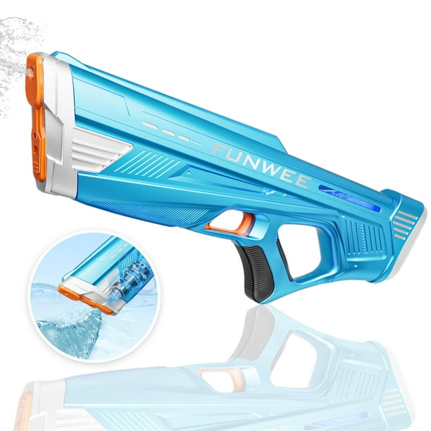 Pistola de agua eléctrica Funwee Powerful Auto 30 m Range Blue