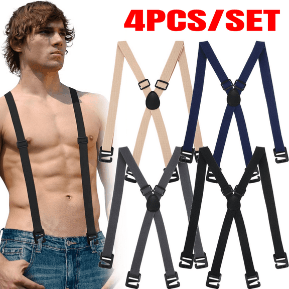 4pcs Hidden Suspenders for Men Hidden Suspenders Adjustable Under Clothing Undergarment