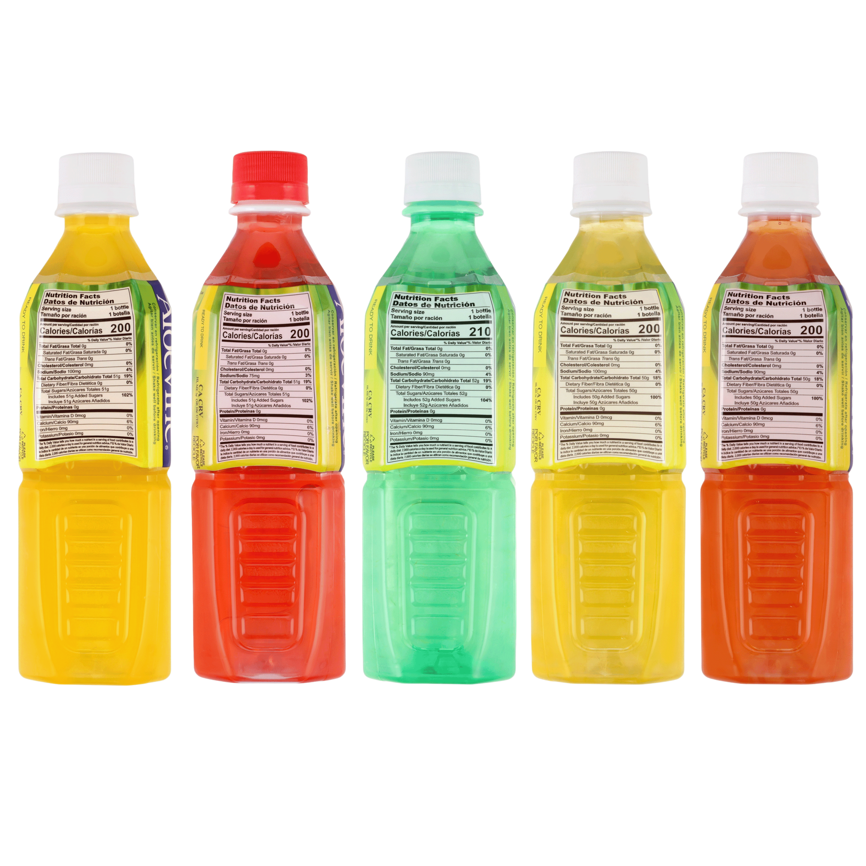 Aloevine Aloe Vera Drink, Tropical Variety Pack, 16.9 fl oz, 10 Count Bottles