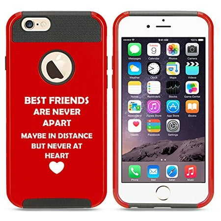 For Apple (iPhone 8) Shockproof Impact Hard Soft Case Cover Best Friends Long Distance Love