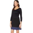 thumbnail image 5 of Nicole Miller Artelier BLACK/NAVY Ponte Scoop Neck Dress, US 2X, 5 of 6