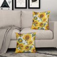 thumbnail image 3 of Retro Sunflower Pillow Covers 18x18 Set of 2 Summer Yellow Flower Throw Pillows Farmhouse Outdoor Floral Decorative Pillowcase Linen Square Cushion Cover for Home Couch Bed, 3 of 6