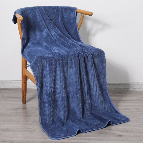 Bxaolu Microfiber Bath Towel 1 Pack(27.5" x 55"), Soft Thick Towels, Super Absorbent and Fast Drying, Multipurpose Use for Sports, Travel, Fitness, Yoga, Dark Blue
