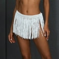 thumbnail image 5 of AOOOWER Womens Beach Sarong-Pareo Swimwear Cover-Ups Short Mini Skirt Fringe Wrap Skirt Kintted Belly Dance Skirt for Club Party, 5 of 20