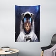 thumbnail image 1 of Space Cat Tapestry, Milkyway Galaxy Space Traveller Cat in Suit with Stars Backdrop Image, Wall Hanging for Bedroom Living Room Dorm Decor, 40W X 60L Inches, Navy Blue and White, by Ambesonne, 1 of 2