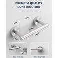 thumbnail image 5 of Wall Mounted Double Post Pivoting Toilet Paper Holder, Brushed Nickel Stainless Steel Bathroom Tissue Dispenser for Home, RV, or Commercial Use, 5 of 8