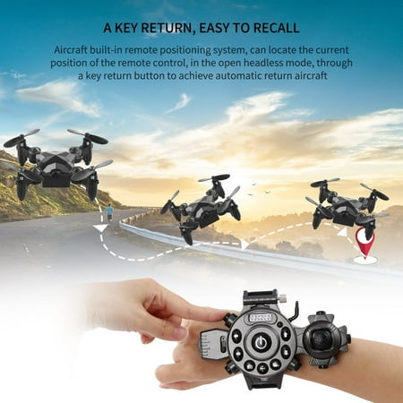Portable Remote Control Watch Style 2.4G 0.3MP Wifi Mini Foldable Drone