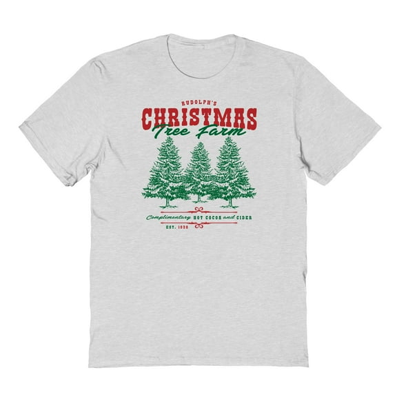 Christmas Holiday Christmas Tree Farm Graphic Ash Grey Men's Cotton T-Shirt