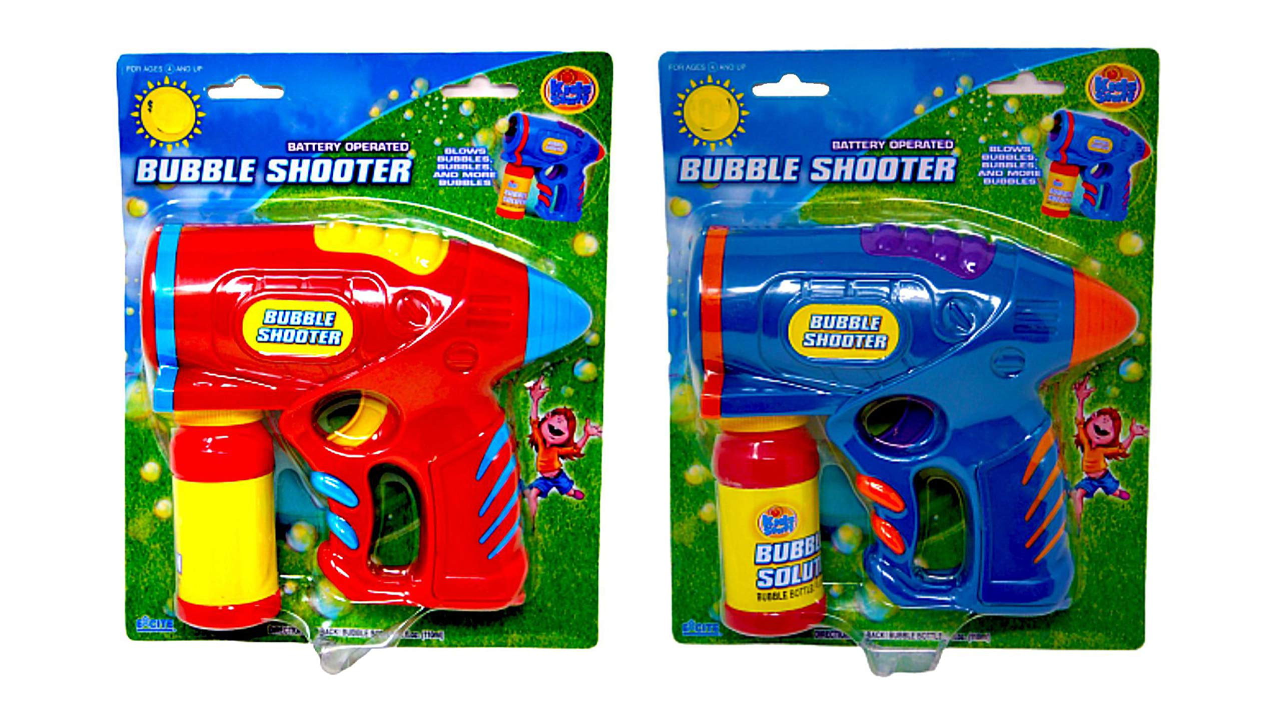 Kids Stuff Bubble Shooter with Bubble Solution Colors Will Vary 2 Pack 