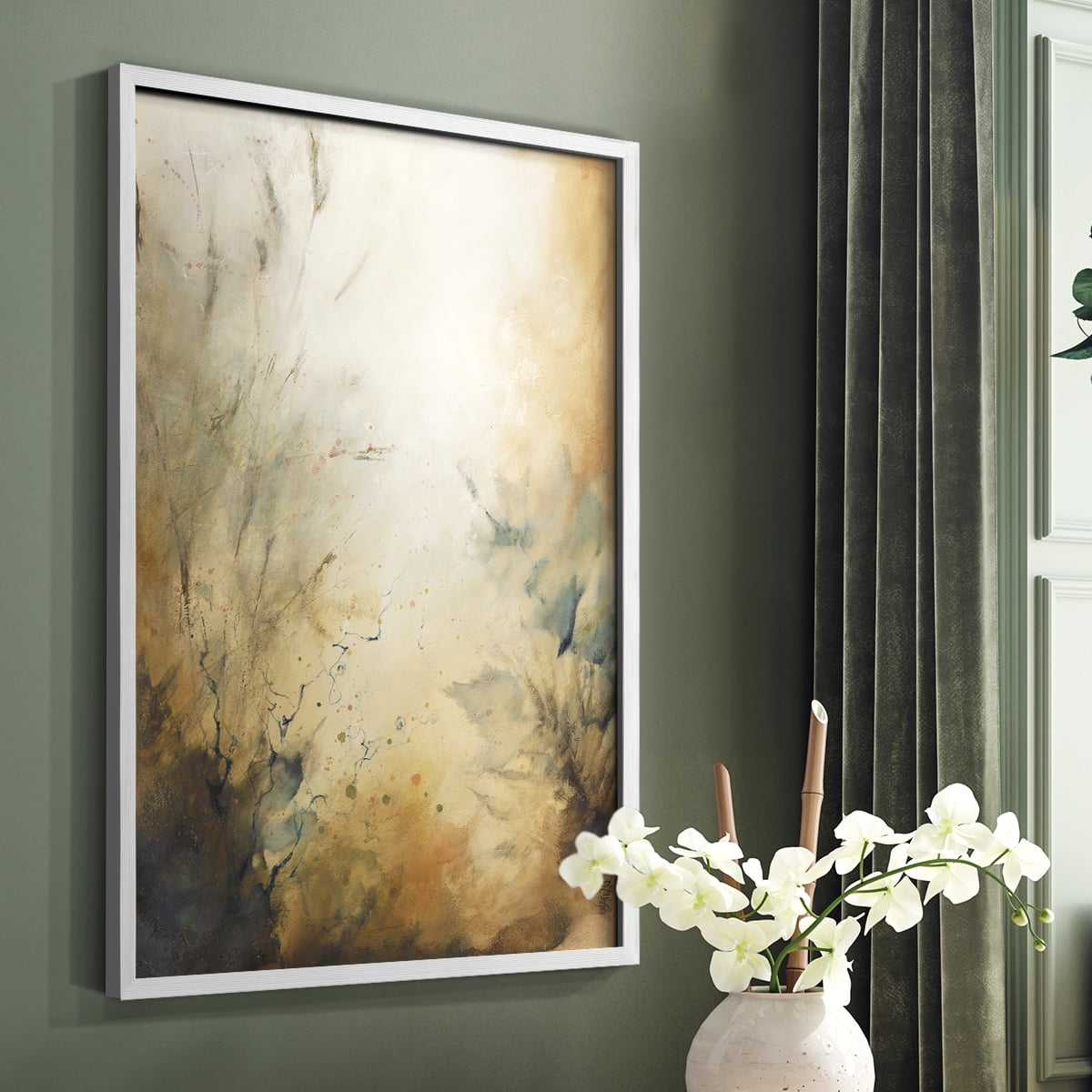 Desert Song I Framed Print in White Solid Wood Framed Print No Nail Hanging