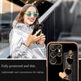 thumbnail image 2 of Compatible with Samsung Galaxy S23 Ultra Case Silicone, Cute Love-Heart Galaxy S23 Ultra Case with Love Heart Chain, Ultra Slim Soft Galaxy S23 Ultra Phone Case Shockproof Cases for Women (Black), 2 of 13