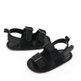 thumbnail image 6 of Meresysid Infant Kids Toddler Baby Summer Soft Bottom Casual Sandals Bowknot Embroidery Cute Princess Shoes Black, 6 of 7